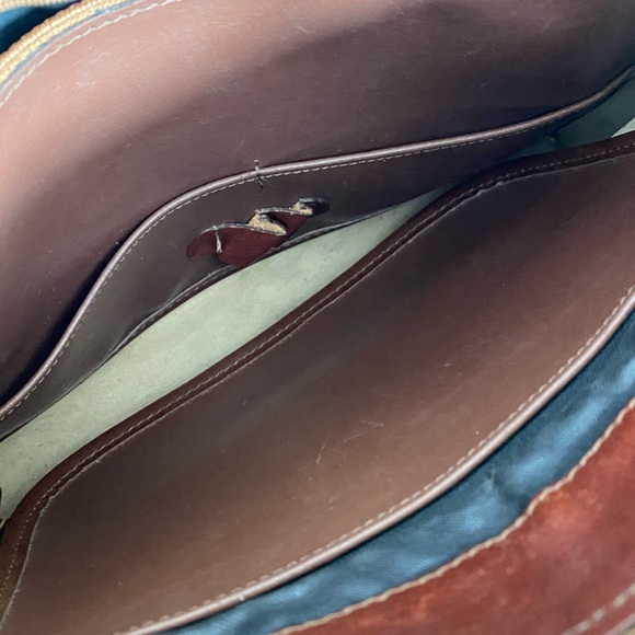 Brahmin Vintage Woven Leather and Linen Bag - Picture 6 of 12